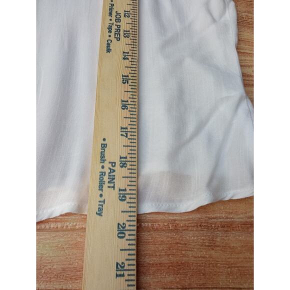 Mossimo Top Tie Waist Button Up Women's White Size L - Picture 6 of 10